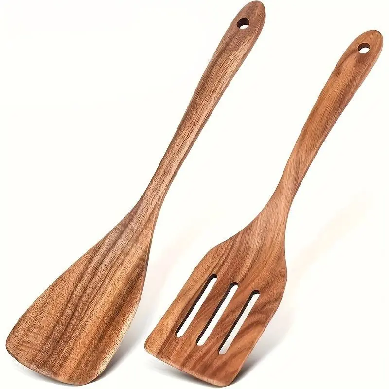 2-Piece High-Quality Wooden Kitchen Cooking Set, Ideal for Baking and Cooking, Multi-Use Kit for Outdoor Camping, Home, Hotel, Restaurant