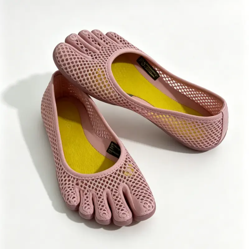 2026 new Womens Pink Mesh Five-Finger Barefoot Shoes | Premium Breathable Non-Slip Minimalist Footwear for Yoga & Pilates