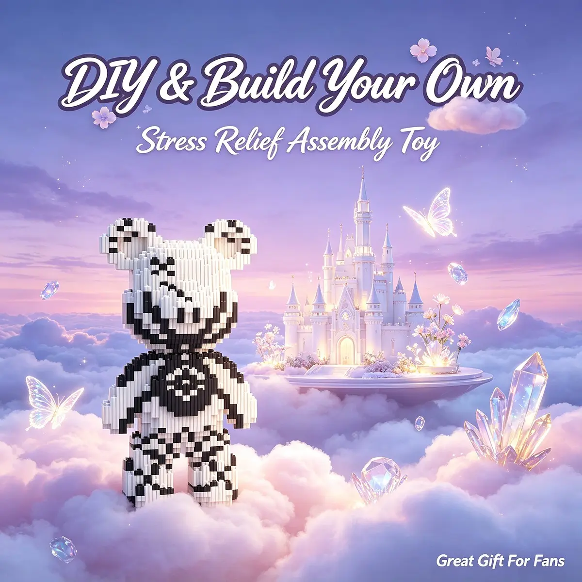 Cloud Dreamy Bear 3D Puzzle Block Decor, Ideal for Home Office Shelves, Party Decor, Perfect Gift for Holidays