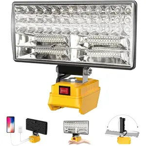 Cordless LED Work Light for  20V Batteries 90W 5400LM Wide Beam Floodlight with Two USB Charging Ports for Camping Emergencies Workshops GaragesAB20Lumora Living