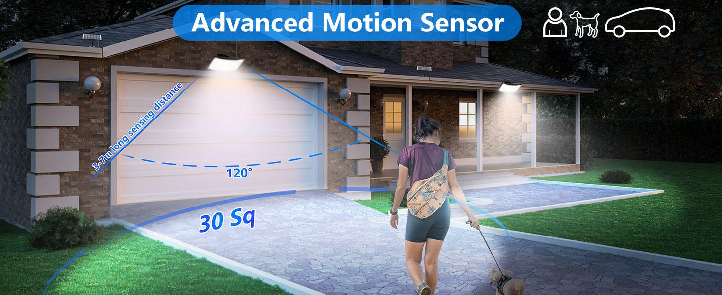 2/4 Packs Solar Outdoor Lights Motion Sensor, 292 LED Solar Flood Lights with Remote, 4000LM Dusk to Dawn Security Lights Separate Panel, 3 Modes/IP65/16.4FT Cable Outside Lighting for Yard Garage