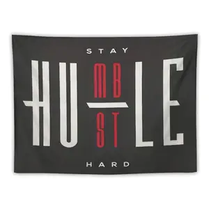 HGOD DESIGNS "Stay Humble, Hustle Hard" Quote Tapestry Wall Hanging - 40"x60" Home Goods Finds, Room Inspo Decoration for Indoors, Offices, Camping Trips