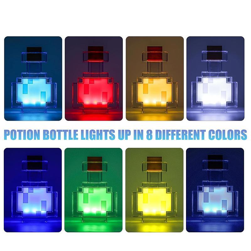 Potion Bottle Design LED Table Lamp, 8 Light Color Changing Night Light, Neon Accent Lights, Novelty Neon Lighting for Bedroom, Desk, Living Room, Game Gift, Gifts for Girl
