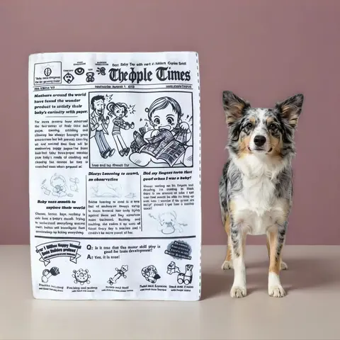 Pet Calming Stress Relief Chewing Toy, Durable Fun Newspaper Design, Sound Paper, Suitable for Cat Dog Entertainment, Ideal Pet Plaything