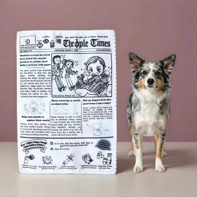Pet Calming Stress Relief Chewing Toy, Durable Fun Newspaper Design, Sound Paper, Suitable for Cat Dog Entertainment, Ideal Pet Plaything