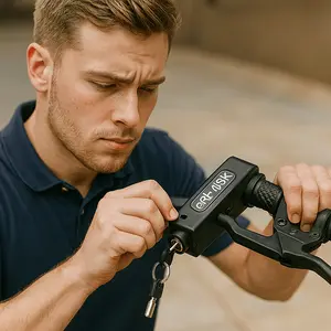 Motorcycle Anti-Theft Handlebar Lock Set - 2 Keys, ABS Throttle Lock, Keyless Combination System, Easy to Install/Remove for ATVs, Scooters, Dirt Bikes