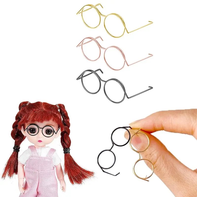 5pcs Miniature Glasses Frames (35mm) - Multi-Color Craft Accessories for Soft Sculptures, Amigurumi & Textile Art Mini Eyeglass Decor for Craft Projects Iron Frame Material