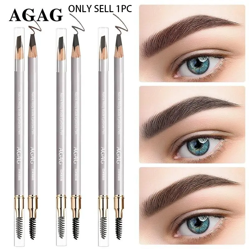 Agag Silver Color Dual-Ended Eyebrow Pencil with Brush, Waterproof Sweatproof, /, Natural Daily Makeup, Perfect for Holidays