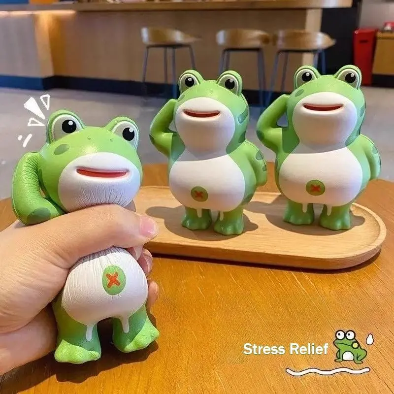 Funny Salute Frog Sensory Squeeze Ball Fidget Toy Anxiety Stress Relief Gift