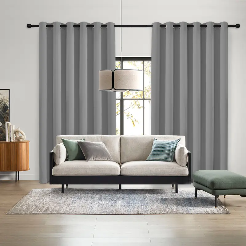 4-piece high-grade smooth solid-color fully blackout curtains, room dimming and noise-reducing curtains for bedrooms and living rooms, minimalist style curtains for home decoration in bedrooms and living rooms
