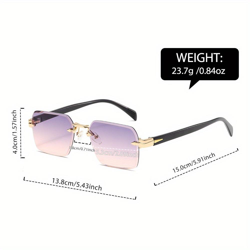 Luxury Brand Retro Sunglasses – Rimless Rectangle Design, Fashionable Shades for Men & Women, Ideal for Casual Summer Days, Sun Protection, and Trendy Outdoor Accessories
