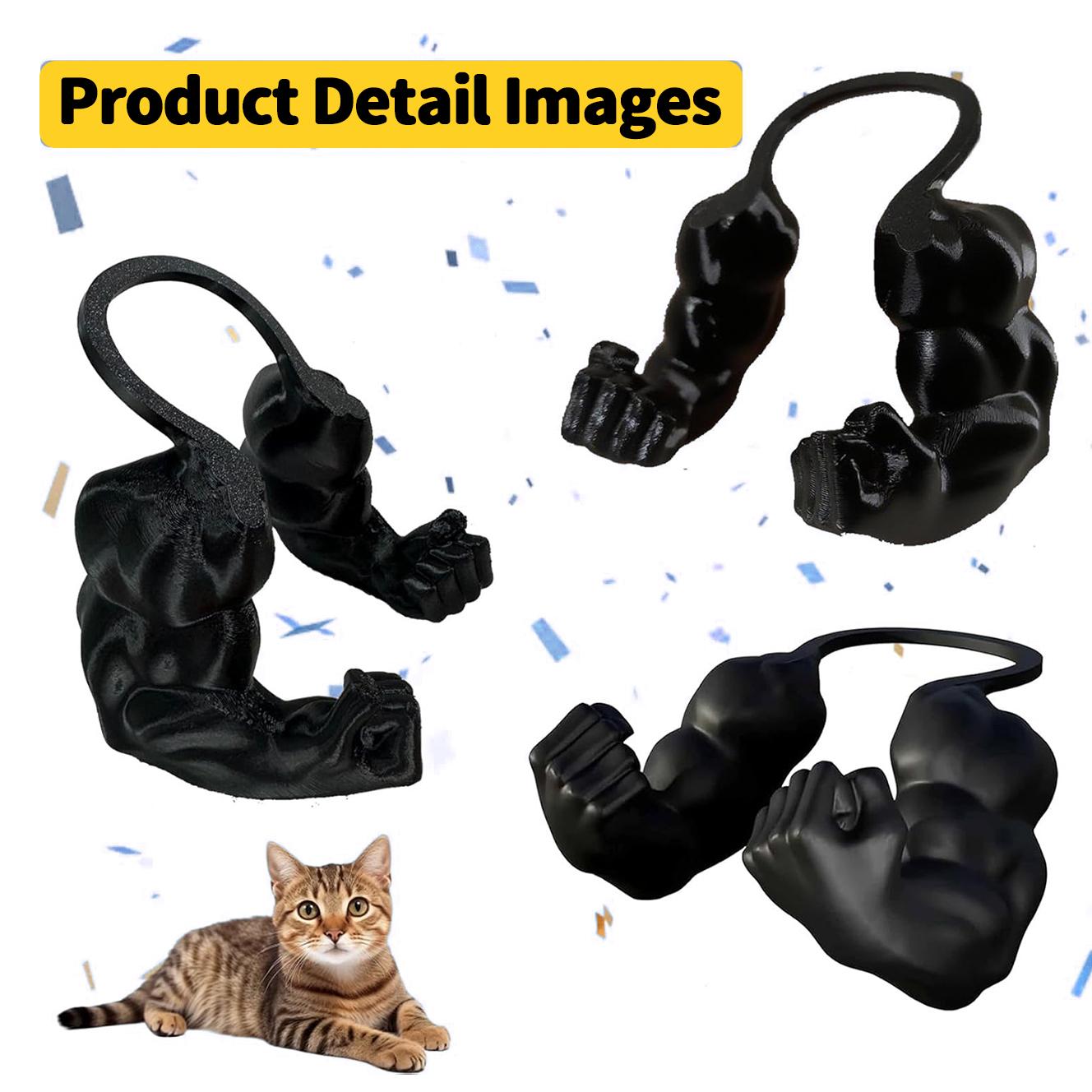 Viral Pick : Cat Toys 3D Printed Muscle Arms, Funny Printed Cat's Neck Arm with Muscle, Cats Costume Accessory for Pet Dress-Up, Cosplay, Christmas Parties & Photos