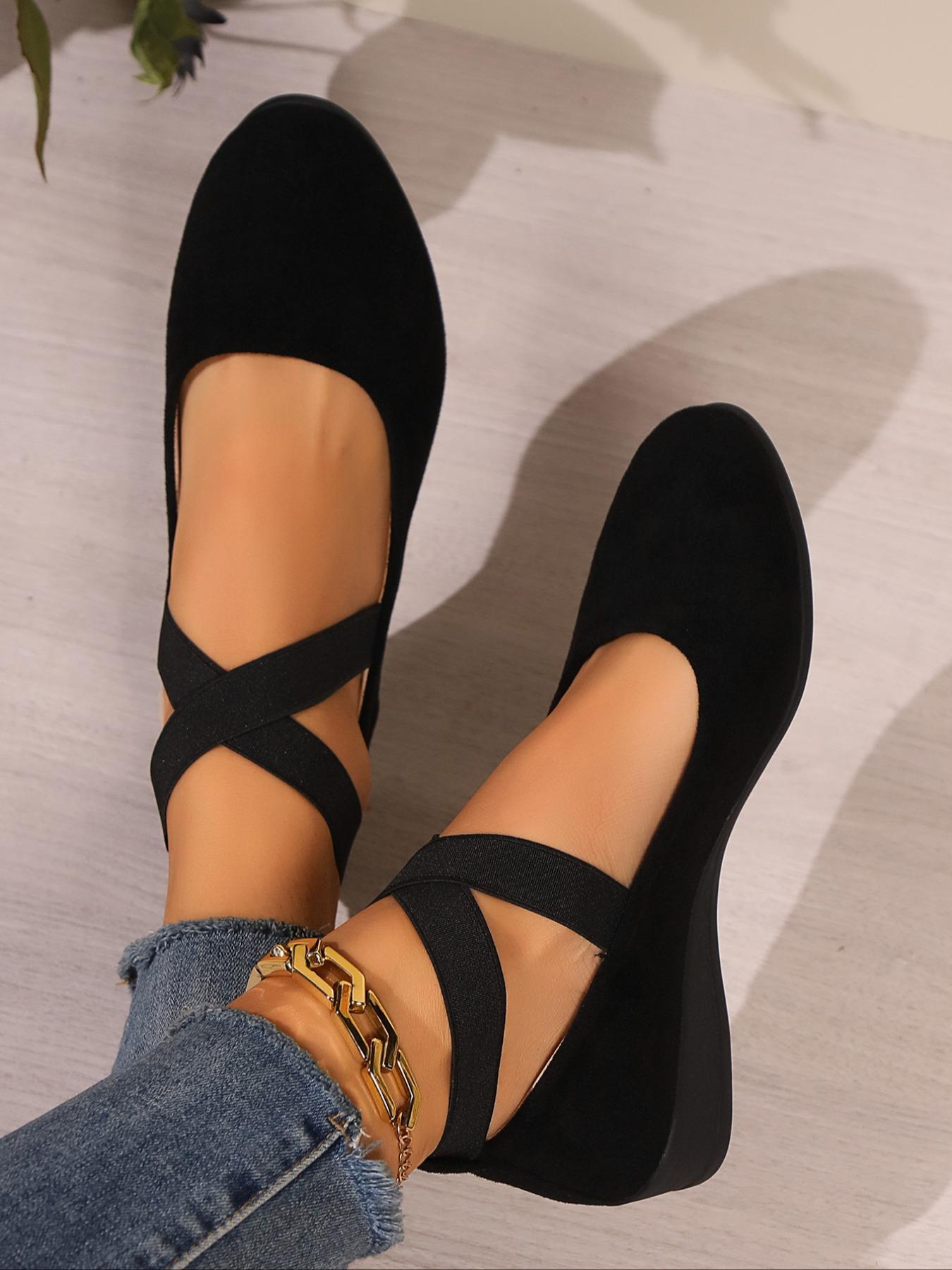 Soft Wedge Shoes for Women, Stylish Fashion Closed-Toe Design in Faux Suede, Comfort Style for Day or Night Wear