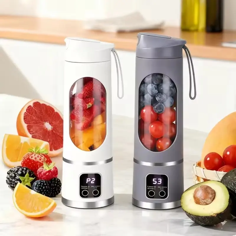 Compact USB Rechargeable Portable Blender, Easy Clean Mini Mixer with Stainless Steel Blade, Digital Display, 10.14-16.91 Oz Capacity, Smoothie Blender, Smoothies Blender