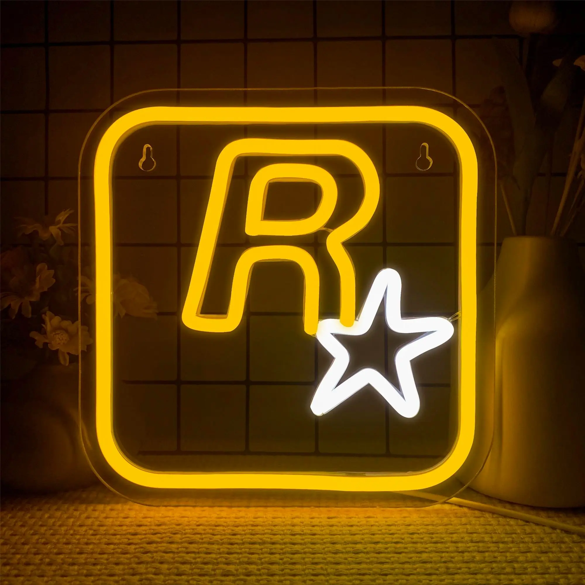 R-Star Neon Light USB Powered, Unique Lighting for Game Room & Bar, Party Wall Art Decor, Home Decoration Lamp, LED Signage