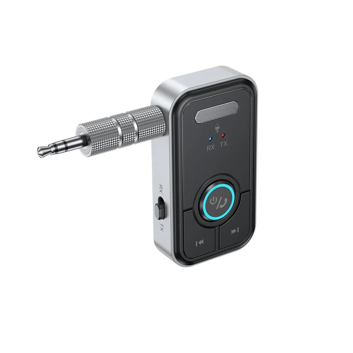 Bluetooth 5.3 Transmitter Receiver with AptX Low Latency - Compact Plastic Body Wireless Audio Adapter, 3.5mm Jack for Car/Home Stereo Speakers, 10H Playtime & Clearer Hands-Free Calls