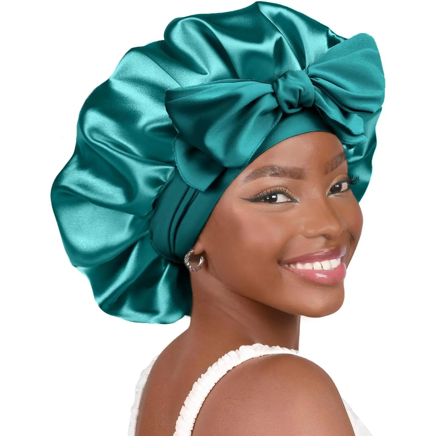 Adjustable Satin Bonnet  Sleeping Women Double Layer Hair Wrap Reduce Friction Prevent Frizz Natural Curly Hair