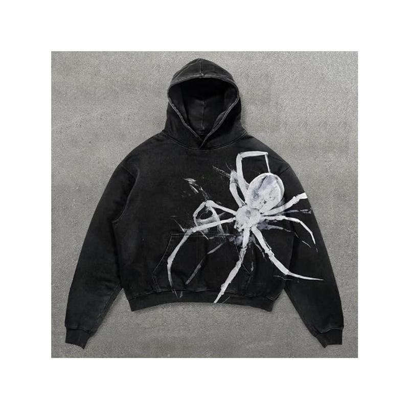 Unisex Hellstar/Spider Horror Hoodie Y2K Dark Streetwear Gothic Punk High Street Fashion Halloween Must-Have