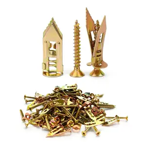 200 count Self Drilling Drywall Anchors with Screws, Upgraded Zinc Plated Steel Self Drilling Anchors, Easy Application No Drilling Required (100 pcs Steel Anchors and 100 count zinc Screws)