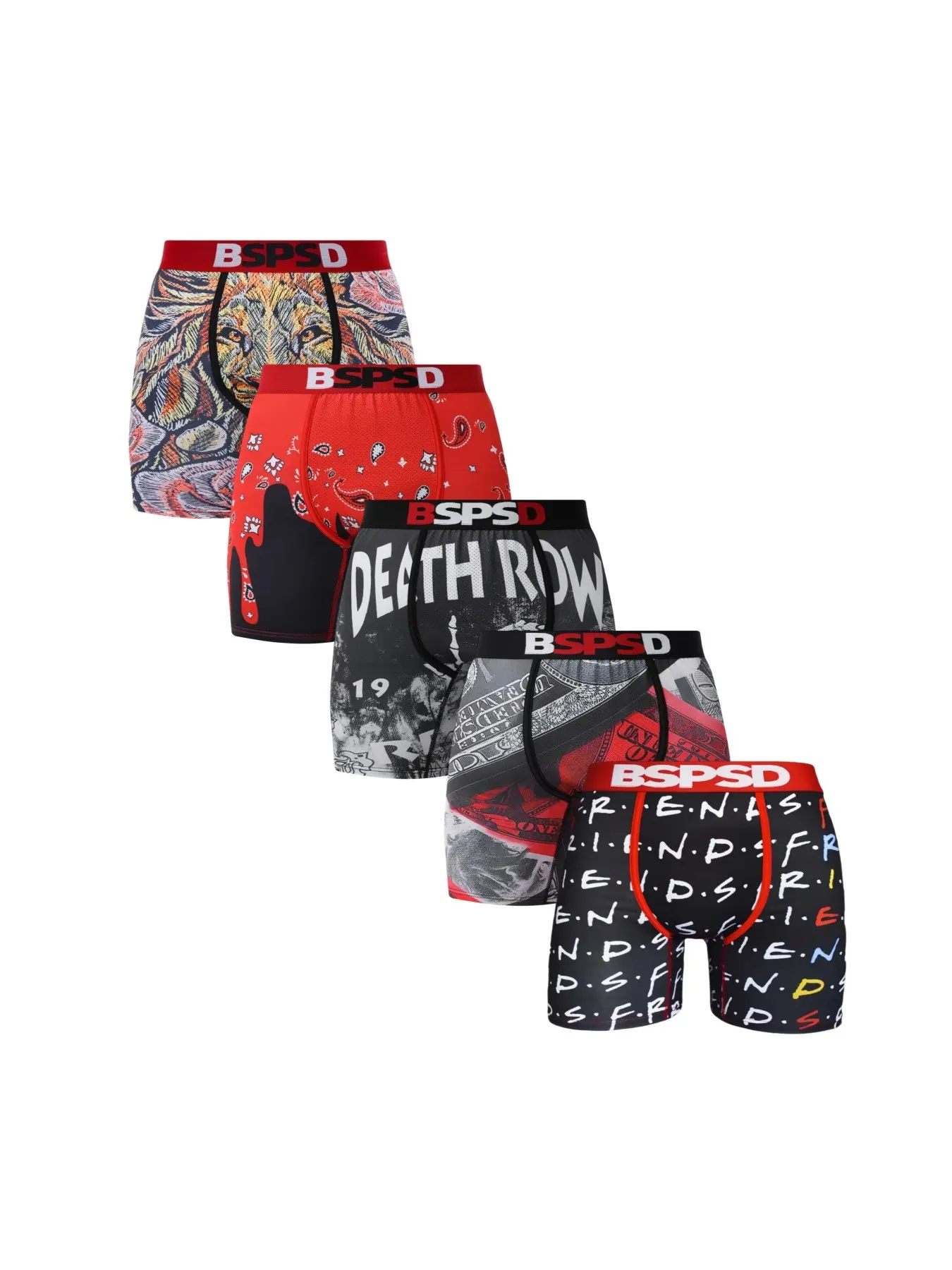 5Pcs Sexy Men's Boxer Briefs, Fashion Print Underwear , Soft Breathable Fabric, Comfortable Underwear for Sports & Daily Wear