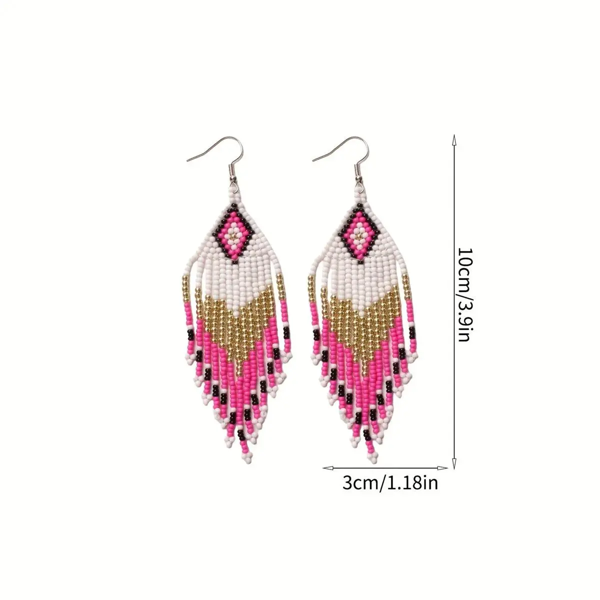 Seed Beads Earrings Hand weaving Beaded Simplicity colour Retro Bohemia geometry alloy ma'am Tassel Earrings speed accessories men women
