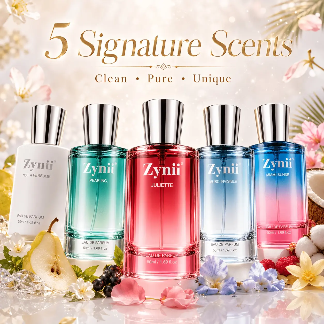 5 Scents Available, 1pc 50ml/1.69fl.oz Women's Perfume & Hair Fragrance, Floral Fruity Musky Fresh Scent Options, Long Lasting Fragrance Spray for Daily Wear, Office, Travel, Dating, Birthday and Holiday Gifts