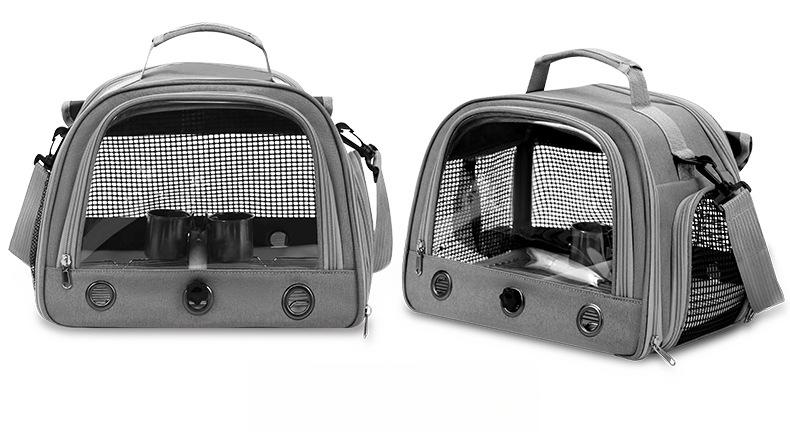 Parrot Bag, Bird Bag, Cross-Body Breathable Bird Walking Bag, Cockatiel Outing Portable Shoulder Transparent Bird Travel Bag Bird Carrier Backpack - Pet Travel Cage with Upgraded Tray and Standing Perches, Breathable & Portable, for Small Birds