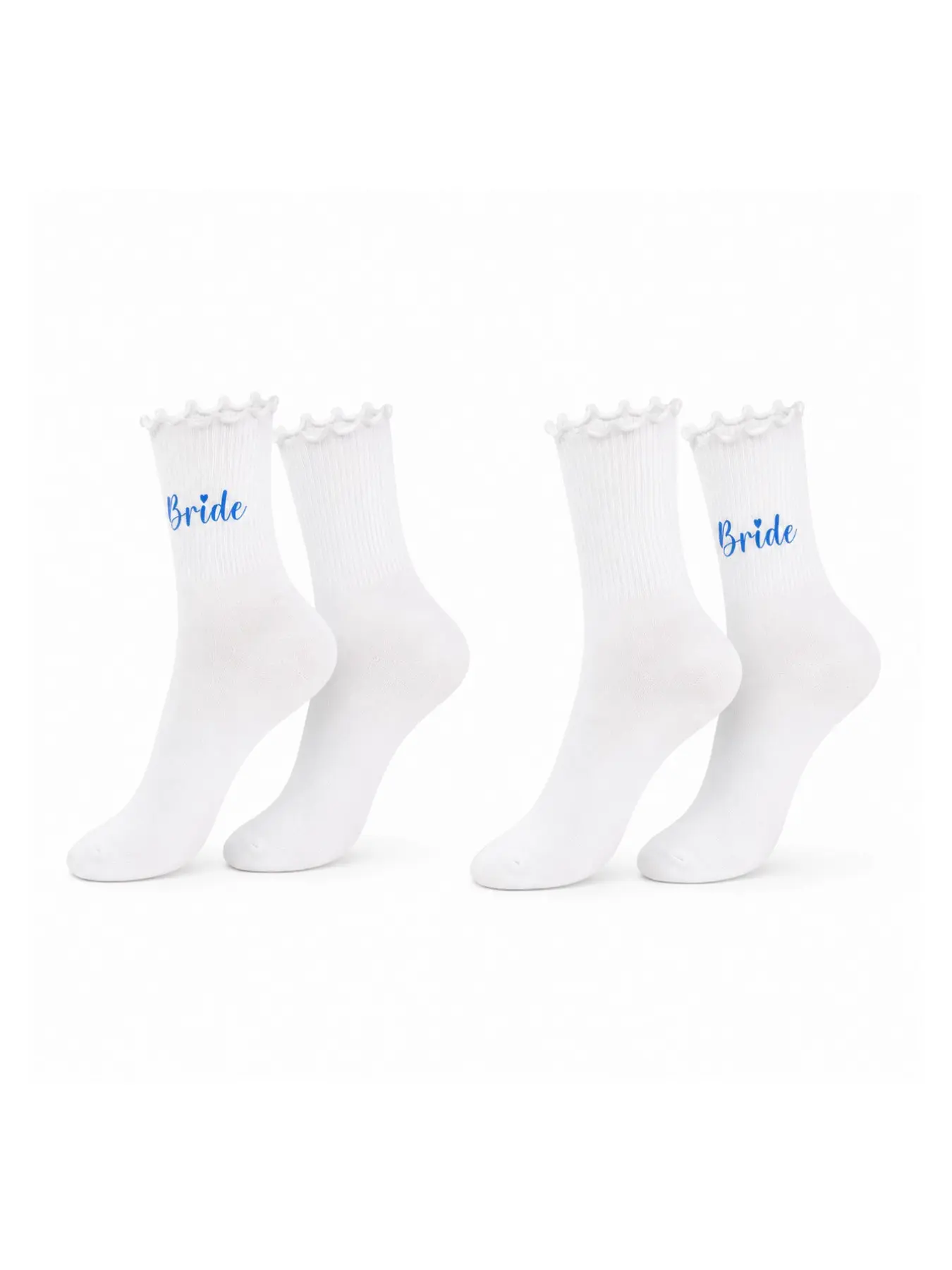 2 Pairs Bride Ruffle Socks for Women Bride Cute Frilly Bridal Crew Socks Bride-to-Be Gifts Engagement Bachelorette Party