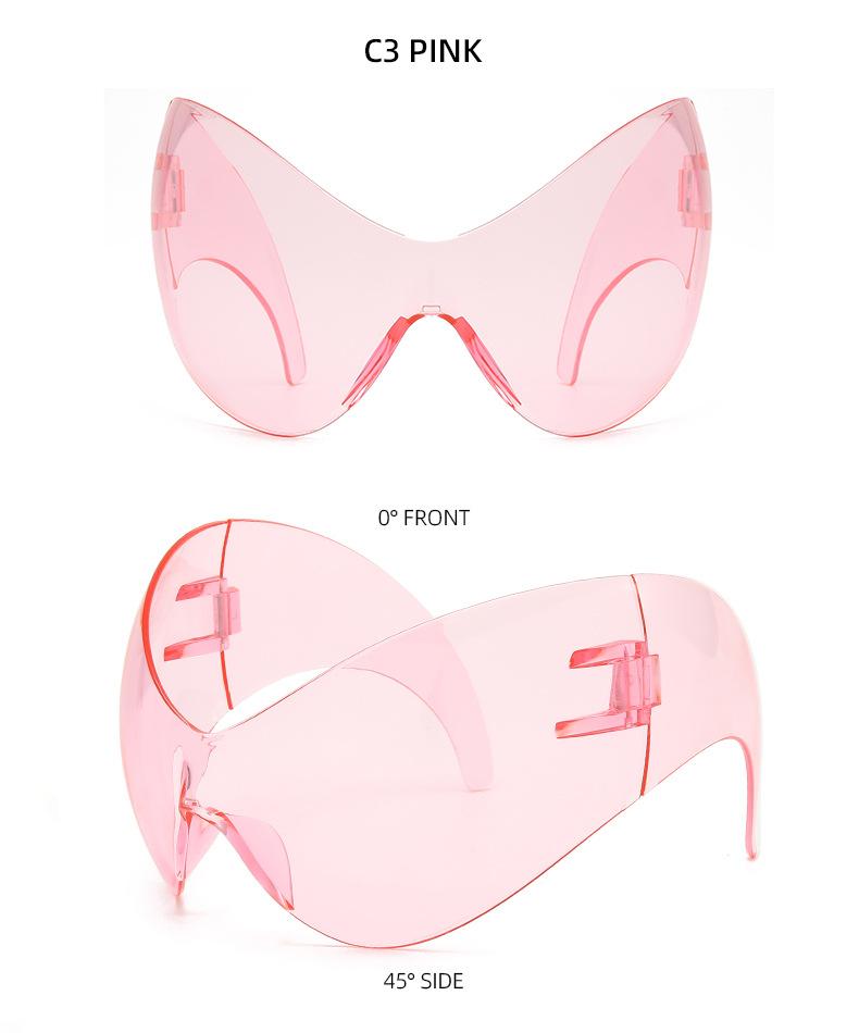 Future technology sense oversized punk sunglasses cross-border Y2K one-piece personalized sunglasses