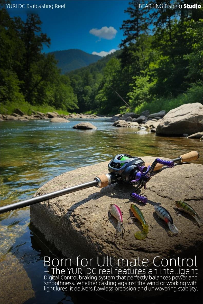 Xiongwang Yuri DC Baitcasting Reel, Intelligent Electronic Brake Fishing Reel, Lightweight Carbon Long Casting Reel for Bass Fishing