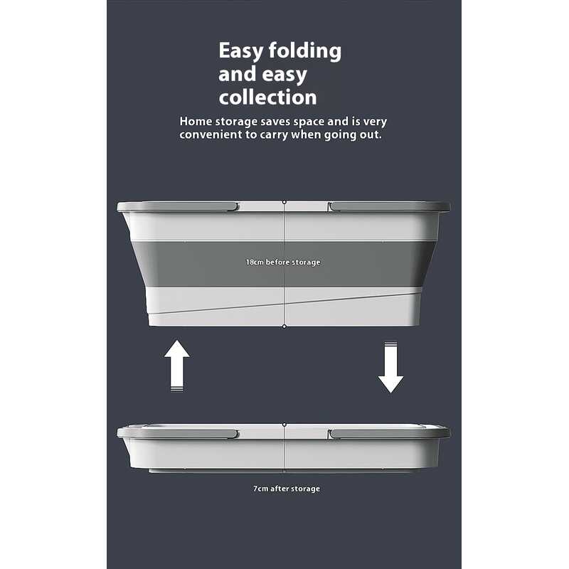 Large capacity foldable rectangular mop cleaning bucket lifting type car washing and fishing multifunctional portable bucket