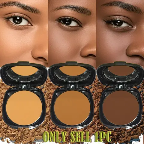Cosmetic Setting Powder Cake with Concealer Effect, 3 Colors Available, Waterproof and Sweatproof Matte Finish, Comes with Powder Puff, Perfect Gift for Her, Makeup Powder