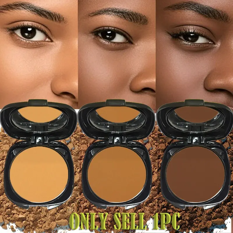 Concealer Setting Powder Cake, Finishing Powder, 3 Colors Available, Waterproof Sweatproof, Matte Finish, Includes Brush, Perfect Gift for Her