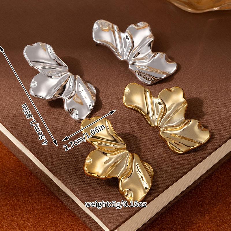 High-end Light Luxury Textured Leaf Earrings, Metallic Style, Personalized Stereo CCB Multi-layer exaggerated Multi-layer Flower Earrings
