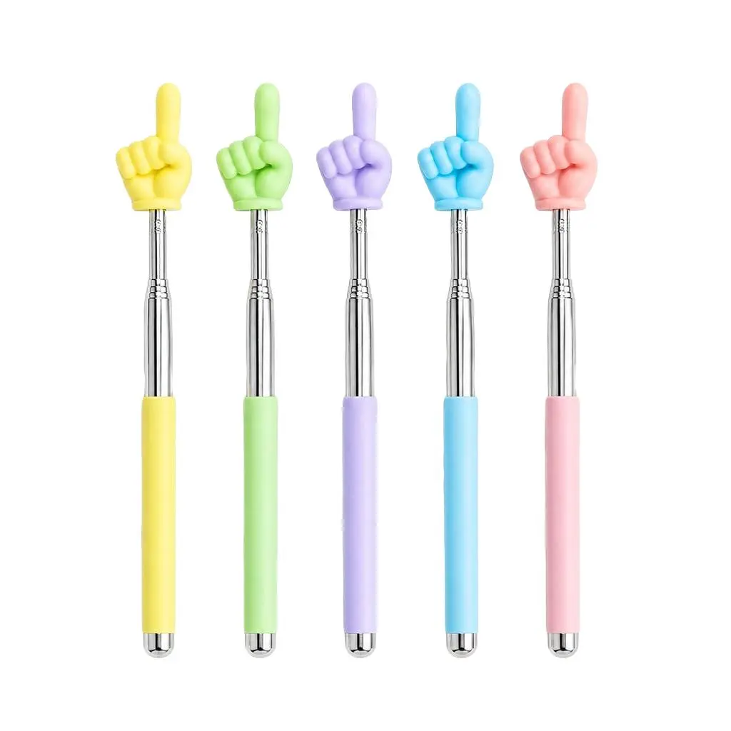 5pcs Telescopic Double Finger Reading Pointer, Extendable Teaching Wand, Multipurpose Guide Tool, Ideal Gift for Educators