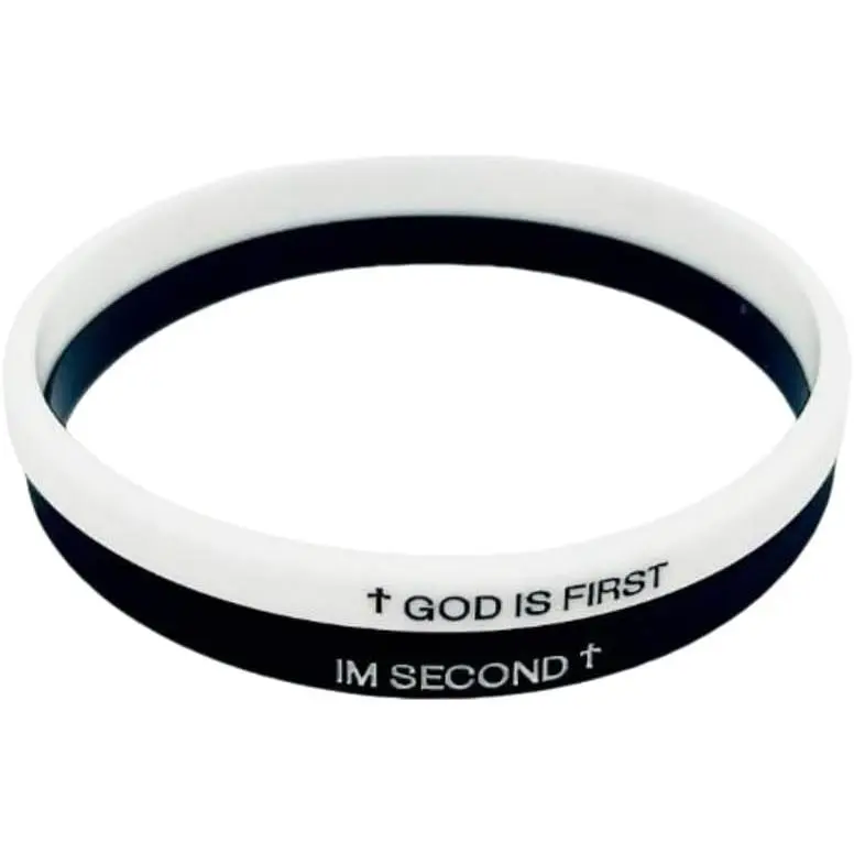 GOD IS FIRST Bracelet IM Second Christian   Rubber Wristbands Couple Bracelets  Faith  for Women Men
