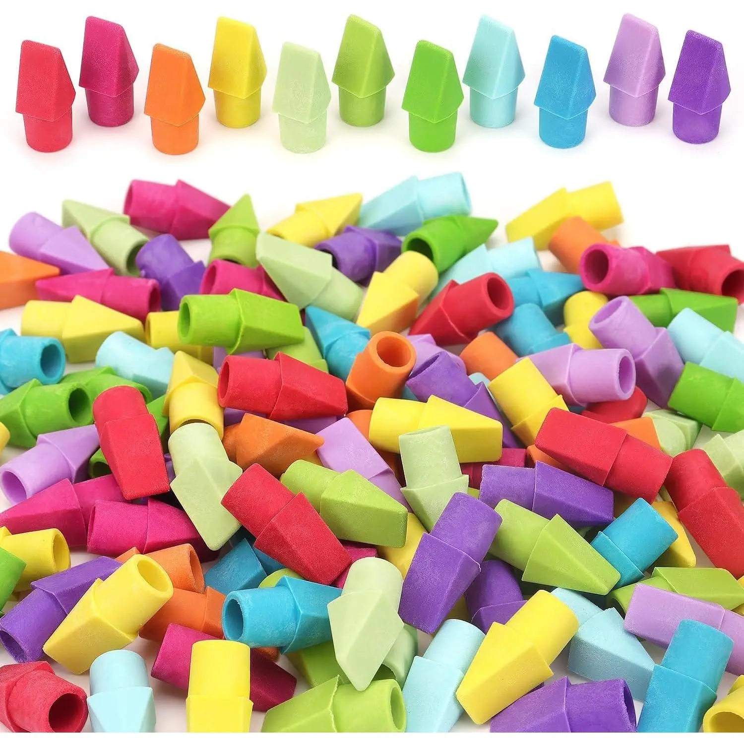 120 Pack Pencil Top Erasers 11  Colors | Erasers for Pencils, Eraser Caps, Topper Erasers for  School