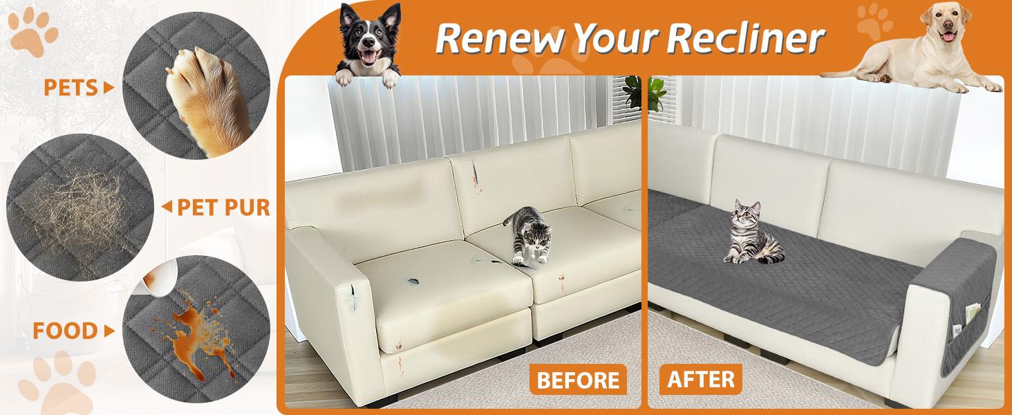 Waterproof Corner Sectional Couch Covers for Dogs Pet L Shape Sofa Cover Washable Velvet Large Couch Cushion Protector for Sectional Sofa Non Slip U Slipcovers (Dark Grey, X-Large)