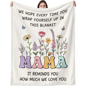 Mama Gifts for Women, Soft Flannel Blanket, Birthday Mothers Day for Mama Mom Mother - 50’’ x 60’’