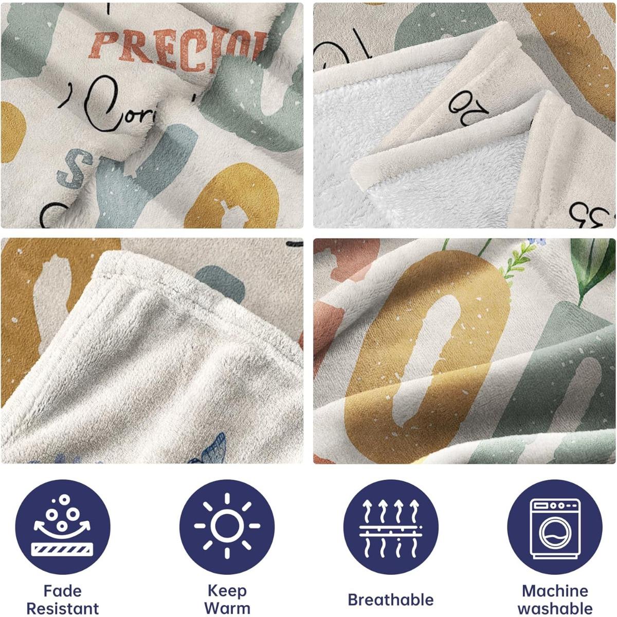 Christian God Says Scripture Floral Blanket | Inspirational Religious Gift | Perfect for Birthday Christmas Baptism Confirmation | Cozy Soft Throw for Mom Sister Friend Her