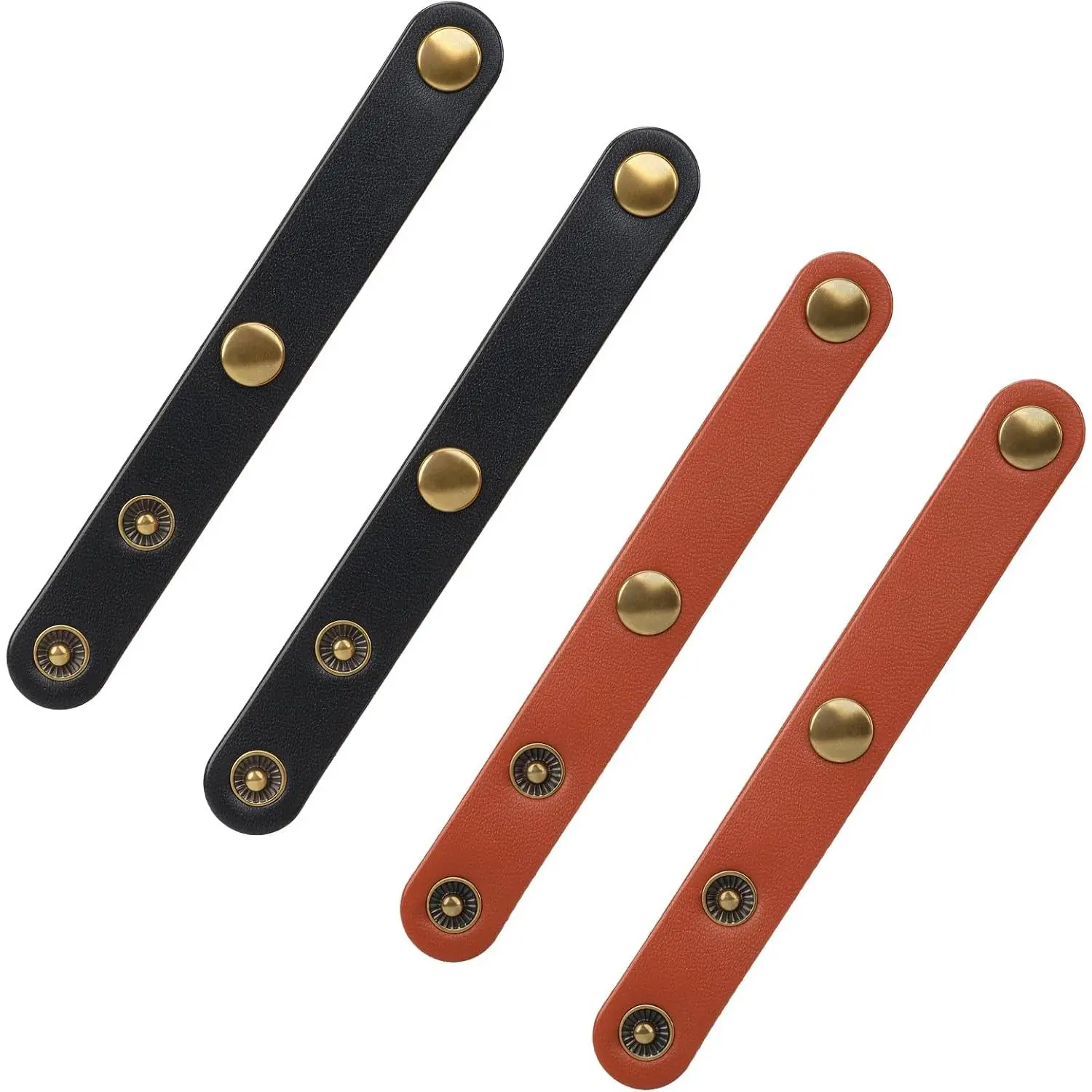 PU Leather Handbag Strap Shortener, Adjustable Top Handle Keeper | Leather Handle Snap Bag Strap Shortener Anti-Slip  Bag Strap Gripper for Handbag Tote Bags(Black/Brown)