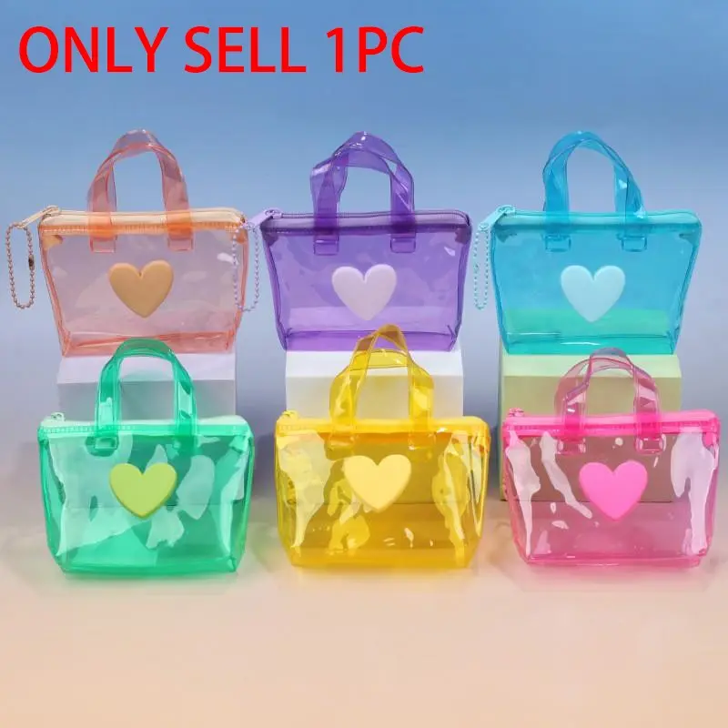 Heart-Shaped Jelly Waterproof Coin Purse Mini Handbag, Special Bags, Perfect Gift for Women, Christmas, Halloween, Valentine's Day, Birthday, Travel Essential, Handheld Bag, Bags And Accessories