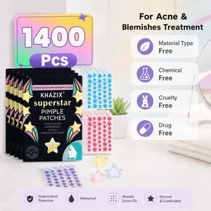 1400PCS Cute Star Pimple Patches, 7 Colors Hydrocolloid Acne Patches, Invisible Blemish Patches with Tea Tree Oil