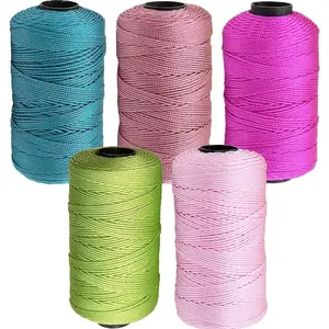 Nylon Thread 5-Pack Set, 1.5mm X 219m Per Strand, Ideal for Crafting Hats, Bags, Charms, DIY Projects, Gardening, Fishing Nets, Multi-Color Options