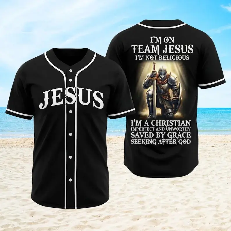 Jesus Baseball Jersey Christian Religious Faith Men Women Gift # TikTokMadeMeBuyIt # TikTokShop # Jesus # Baseball Jersey