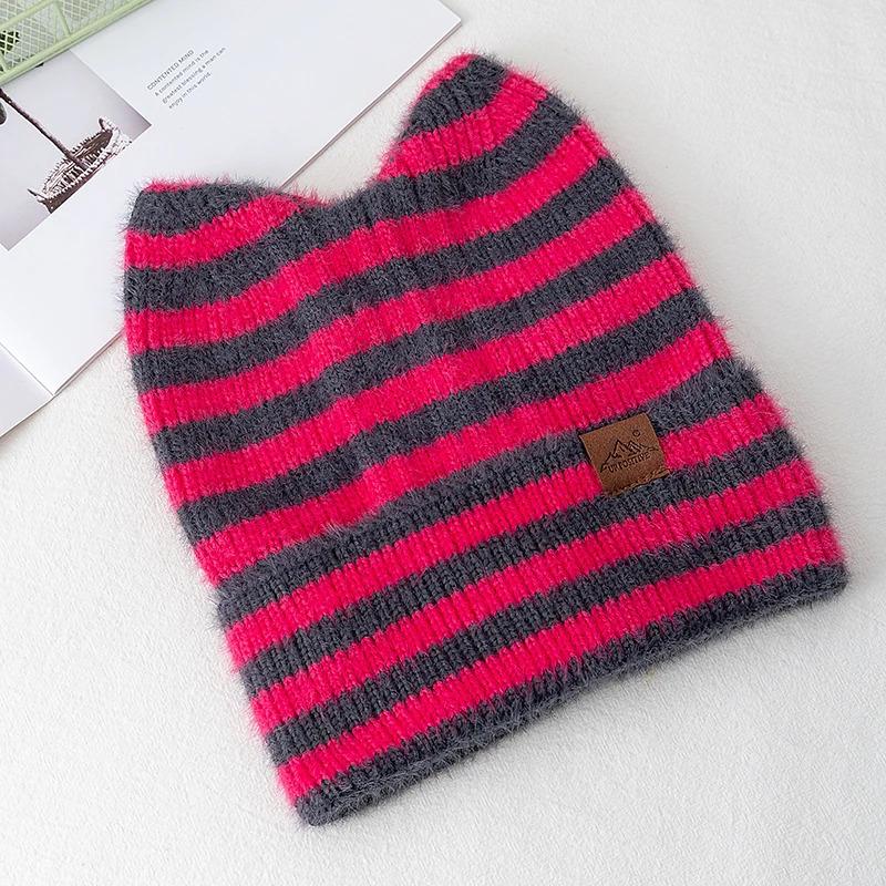Women's Plush Winter Hat With Fluffy Ears,Cozy Cat Ear Design,Fashion Y2K Beanie For Women