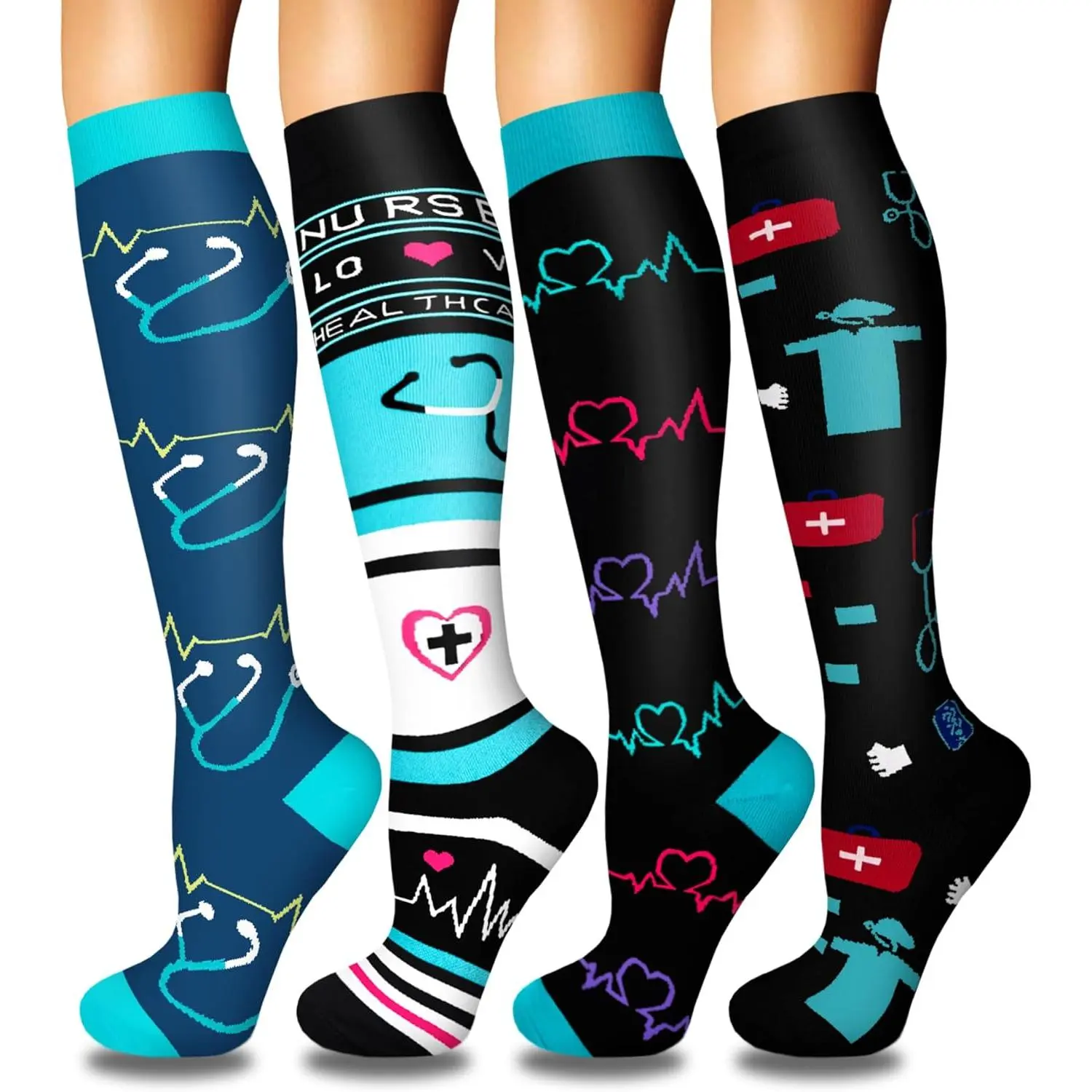 08-2-blue Black-4 Pairs