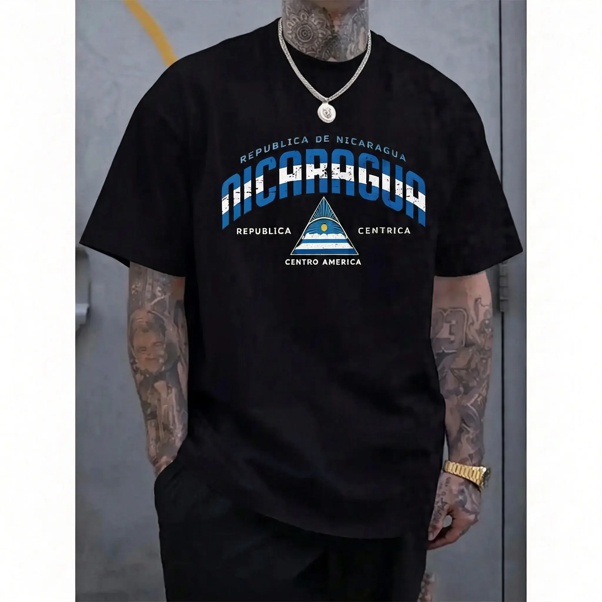 Men's Pure Cotton Graphic Short-Sleeve Round-Neck Tight-Fit Basic Lightweight Breathable Comfy Machine-Washable Sports Undershirt, Ideal for Spring & Summer Outdoor Sports, Tshirt