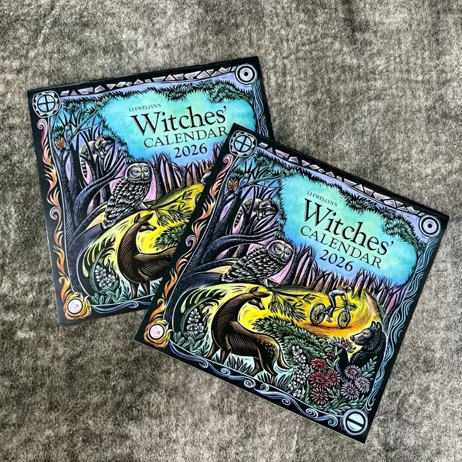 2026 Witches Calendar, Enchanting Year-Round Witchcraft Trail, Occult Art Design, Perfect Gift for Halloween & Festive Seasons, Doodle Typography Calendar