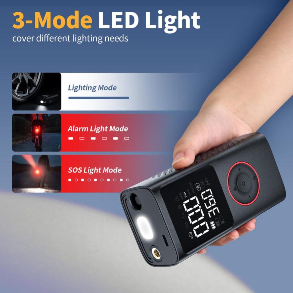 Cordless Tire Inflator Portable Air Compressor with Large Capacity Battery Wireless Digital Display Enhanced Safety Features for Cars & Inflatables Reusable